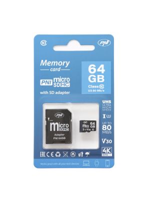 64GB PNI MicroSD memory card with SD adapter