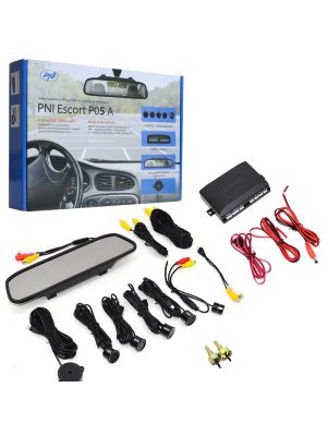 Parking Sensors with PNI Mirror Display Escort P05 A and Reversing Camera