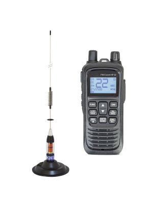 Portable CB radio station kit PNI Escort HP 92 multi standard 4W, 12-24V AM-FM with CB antenna PNI ML70 with magnet
