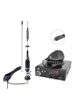 CB PNI ESCORT HP 8024 radio station package, 12V-24V ASQ + CB PNI S75 antenna with cable and fixed mount