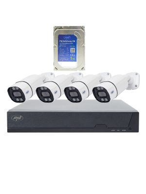 PNI House IPMAX POE 8 video surveillance kit package, NVR with 4 cameras and PNI SafeHouse 1TB HDD
