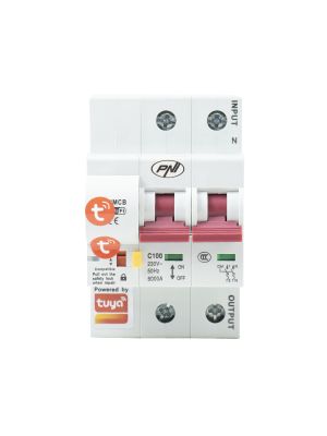 PNI SafeHome PT802P WiFi smart automatic fuse, 2P, 100A, internet control, Tuya Smart mobile application,