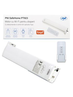 Smart motor for curtains, PNI SafeHome PT923 WiFi curtains, with included remote control, controlled with the Tuya application
