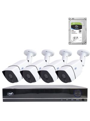 PNI House PTZ1300 Full HD AHD Video Surveillance Kit Package - NVR and 4 outdoor cameras 2MP full HD 1080P with HDD 1Tb incl