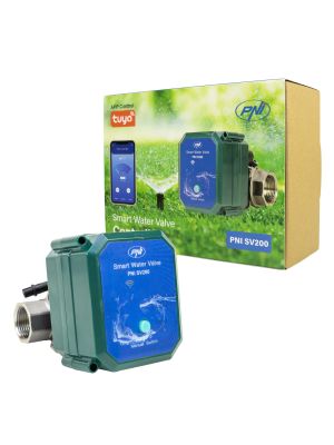PNI SV200 smart water valve, Wi-Fi connectivity, IP65, DN20, 3/4 Tuya application, compatible with Amazon Alexa