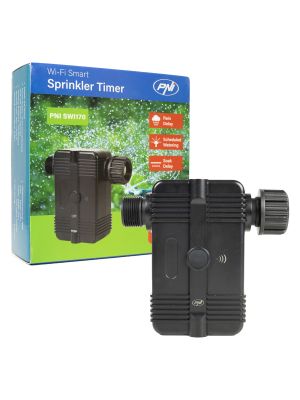 PNI SWI170 smart irrigation controller, Wi-Fi, 3/4 or 1/2 connection, 1700 l/h, controlled via the Tuya app, comp
