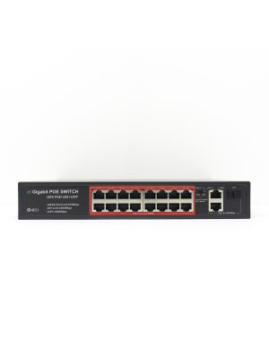 SWPOE162 POE PNI switch with 16 POE ports and 2 1000Mbps ports