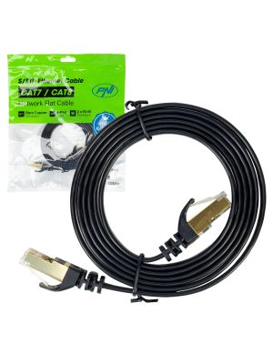 Flat network cable CAT7 black