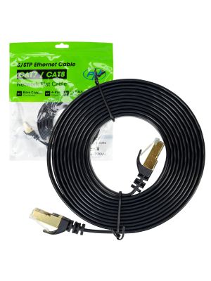 Flat network cable CAT7 black