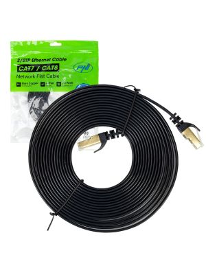 Flat network cable CAT7 black