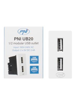 Power socket 2 x USB PNI UB20, 5V 2.4A