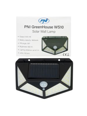 LED solar lamp PNI GreenHouse WS10 wall mounting