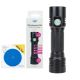 PNI Adventure F200 aluminum double flashlight package with LED, 4000mAh battery and Sticky Pad Blue included