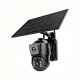 IP976S GSM 4G AOV video surveillance camera, PTZ, dual lens 3MP + 3MP, 6.5W solar panel, 8000mAh block battery, Ca app