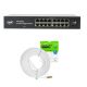 PNI SW016 Switch Package, 16 x 10/100/1000 Mbps, Gigabit, Metal Enclosure and 3m CAT8 Patch PNI U8030W