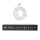 PNI SW016 Switch Package, 16 x 10/100/1000 Mbps, Gigabit, Metal Enclosure and 3m CAT8 Patch PNI U8030W